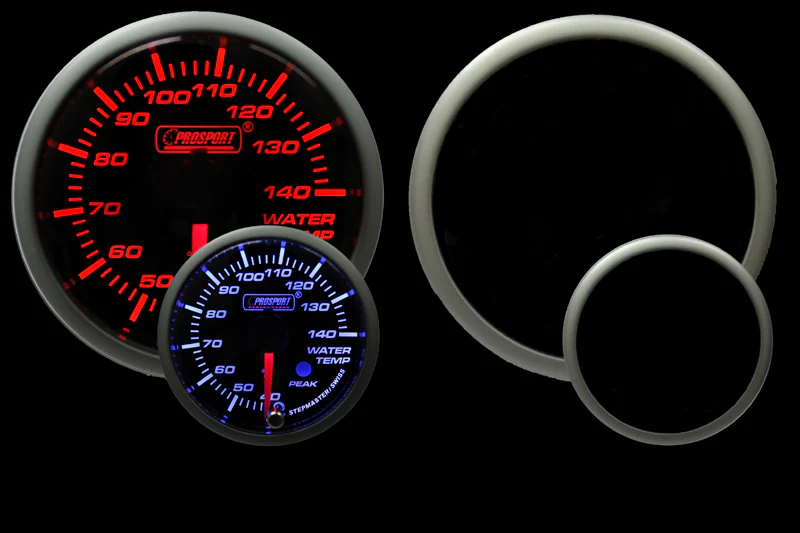 2-1/16" Amber/White Premium Metric Water Temperature Gauge - Image 3