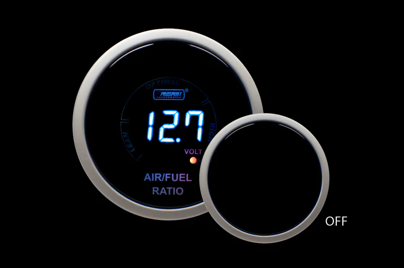 2-1/16" Digital Air Fuel Ratio & Volt Gauge - Blue - Image 4