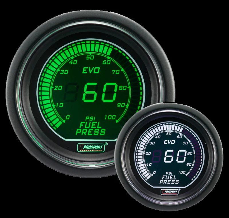 2-1/16" Evo Electrical White and Green Fuel Pressure Gauge - Image 4
