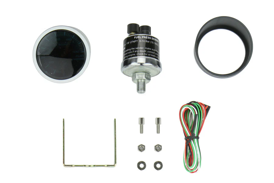 2-1/16" Green/White Fuel Pressure Gauge - Image 3