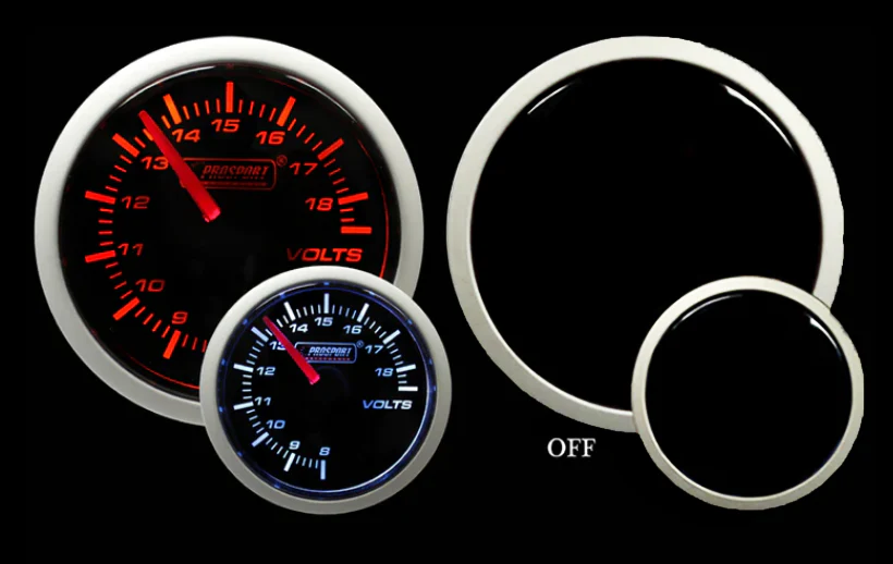 2-1/16" Amber / White - Electric Volt Gauge - Image 4