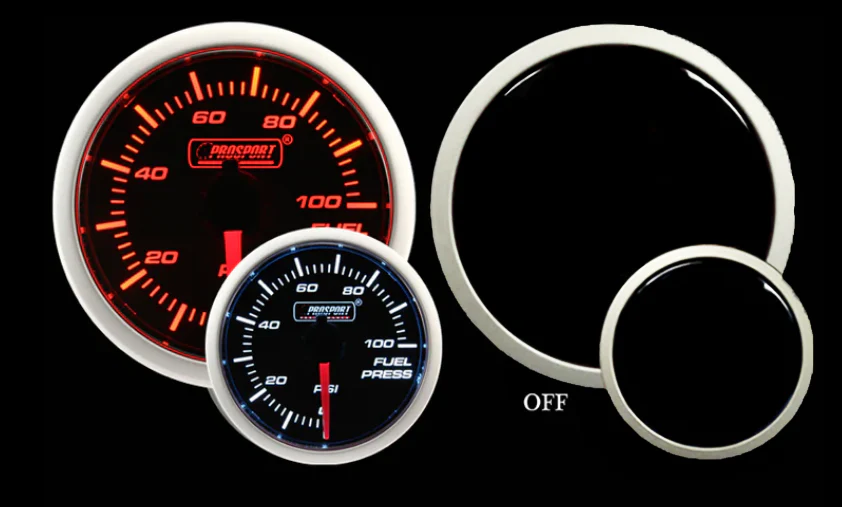 2-1/16" Amber / White -  Fuel Pressure Gauge - Image 4